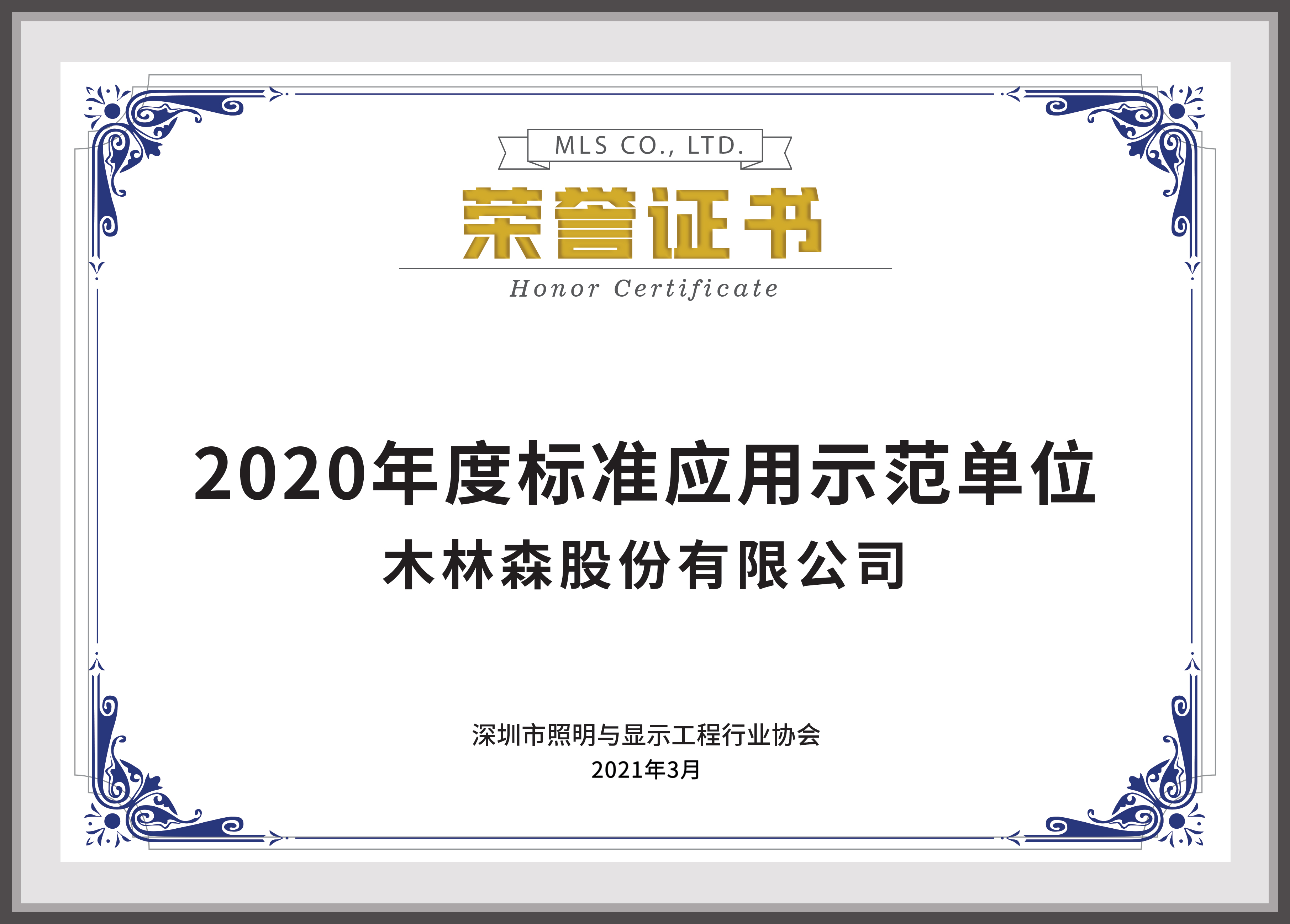 2020年度标准应用示范单位